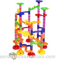 Kiddie Play Marble Run Set for Kids 75 Translucent Marbulous Pieces + 30 Glass Marbles B07FHKS19D